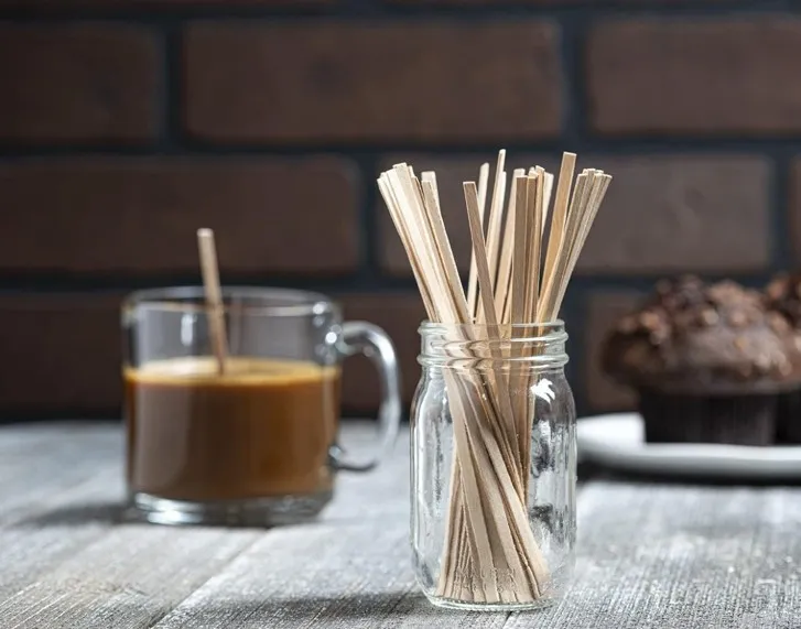 Disposable bamboo coffee sticks, degradable