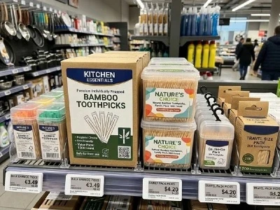 Shelf-ready packaging of disposable wooden cutlery with GS1 barcodes for global supermarkets. Shelf-ready packaging of disposable wooden cutlery with GS1 barcodes for global supermarkets.